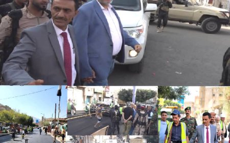 محافظ تعز يدشّن مشاريع إعادة تأهيل خمسة شوارع في مديرية القاهرة بتكلفة 241 مليون ريال