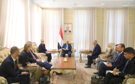 عضو مجلس القيادة محافظ حضرموت يلتقي فريق مكتب المبعوث الأممي الخاص لدى اليمن