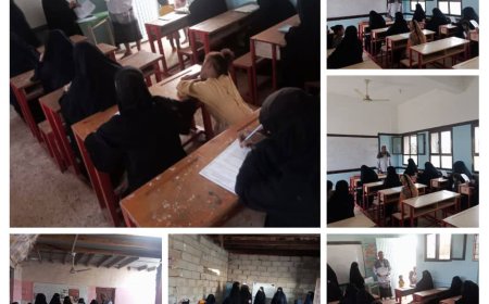 أبين: مدير جهاز محو الامية وتعليم الكبار يدشن الامتحانات النهائية في مراكز محو الامية 