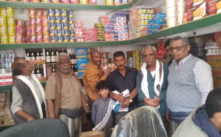 نزول ميداني لمكتب الأشغال بشبوة لتعزيز الإيرادات والرقابة الصحية وضبط مخالفات غذائية قبل رمضان