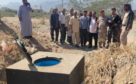 مدير عام قعطبة بكر الشاعري يتسلم المرحلة الأولى لمشروع المجاري والصرف الصحي بمدينة قعطبة