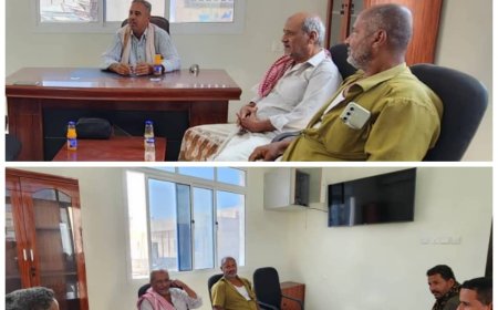 نائب رئيس مكتب مؤتمر حضرموت الجامع بالشحر يلتقي مدير مركز إنزال هيئة المصائد السمكية في الحامي