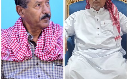 شيخ قبيلة آل بن عباد الكندي يهنئ الأستاذ جمعان بارباع بتعيينه وكيلاً لشؤون مديريات الوادي والصحراء ونيله ثقة القيادة السياسية