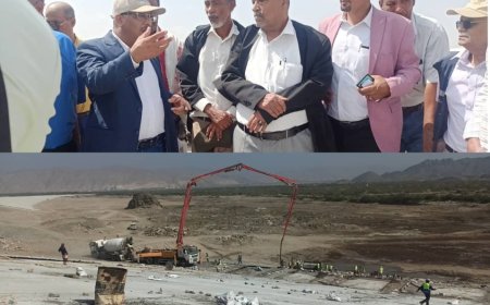 في زيارة ميدانية نظمها مكتب الإعلام والسلطة المحلية بأبين.. الزامكي: إنجاز 95% من المرحلة الأولى لمشروع سد حسان الاستراتيجي