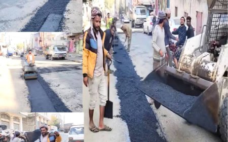 تعز.. بدء أعمال السفلتة من أمام مدرسة الشعب حتى محطة صافر عقب استكمال تنفيذ الخط الناقل للمياه