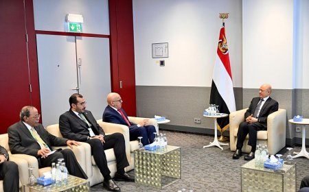 رئيس مجلس القيادة يؤكد اهمية الزخم الخليجي لبناء مؤسسات الدولة وإنهاء الانقلاب