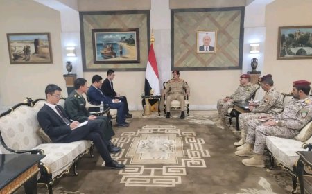 وزير الدفاع يلتقي القائم بأعمال السفير الصيني لدى اليمن