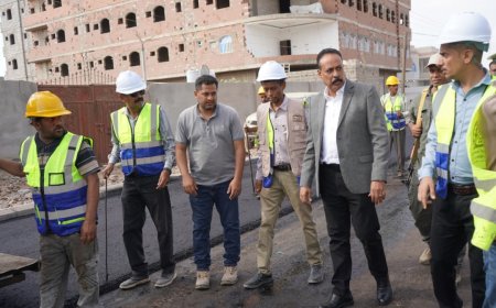 وزير الاشغال العامة والطرق يدشن انطلاق أعمال إسفلت طريق التقنية - إنماء