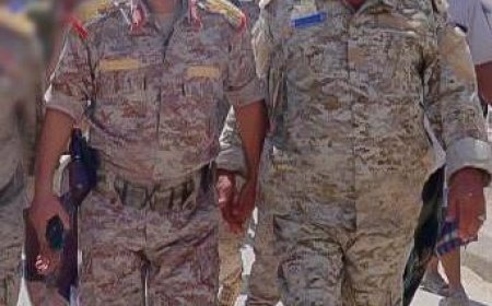 قائد اللواء 123 مشاة وأركان اللواء يرفعان برقية تهنئة لقيادة محور الغيضة بمناسبة حلول شهر رمضان المبارك