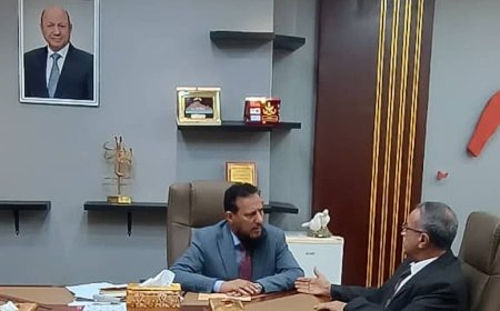 محافظ عدن يبحث مع رئيس جامعة عدن تعزيز الشراكة لتأهيل الكوادر المحلية ودعم مسار التنمية