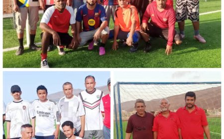 الحجر يقصي السنيدي بخماسية في دوري الفقيد امين باحزيم الرمضاني بمنطقة صلاح الدين بعدن 