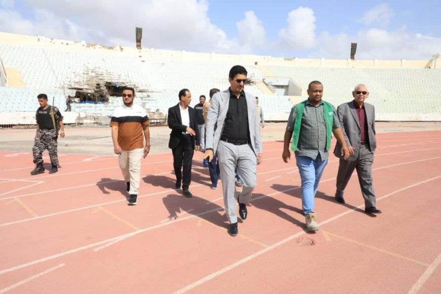 فريق هندسي سعودي يقيّم تأهيل ملعب 22 مايو بعدن