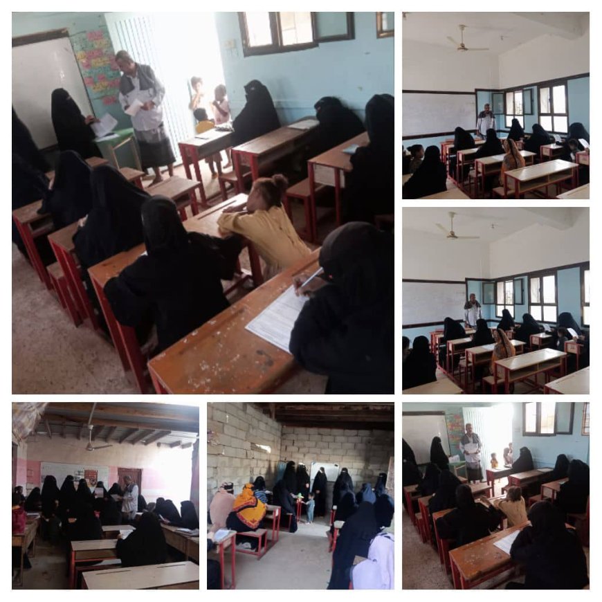 أبين: مدير جهاز محو الامية وتعليم الكبار يدشن الامتحانات النهائية في مراكز محو الامية 