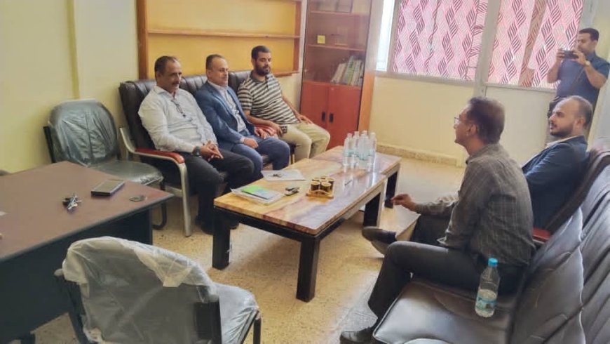 عميد كلية الزراعة بجامعة لحج يلتقي بوفد القطاع الزراعي والسمكي والتنمية المستدامة في كاك بنك