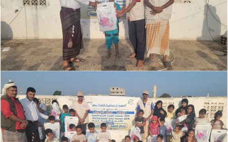 تراحم" توزع ملابس العيد لــ(51) طفل وطفلة بزنجبار أبين