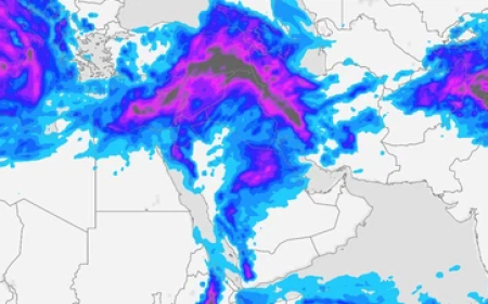 أمطار غزيرة مصحوبة بالبرق والبَرَد تشمل 15 دولة عربية