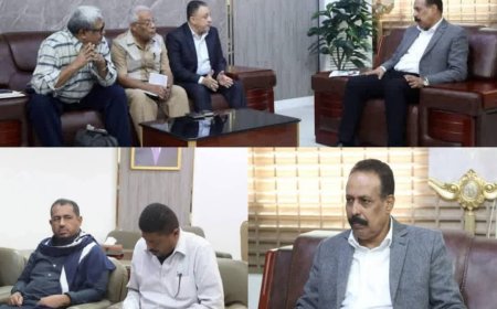 لقاء وزير الأشغال بقيادات خنفر وأبين يناقش إصلاح طرق جعار ويؤكد تدشين مشروع جعار باتيس بعد العيد