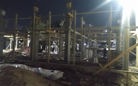 ​مدير عام مديرية تبن يشرف على صب سقف المركز الصحي بقرية البيطرة ويشيد بدعم منظمة كير