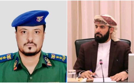 العقيد خالد صالح مهيم يهنئ الدكتور مختار الرباش بمناسبة تعيينه محافظ لمحافظة أبين