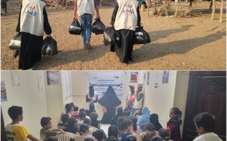 بتمويل مؤسسة أحمد قشاش التجارية.. "تراحم" للتنمية الإنسانية توزع الملابس لـ( 540 ) طفل وطفلة بأبين