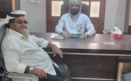 مدير عام مكتب الأوقاف والإرشاد بمحافظة أبين يبعث برقية تهنئة للدكتور مختار بن الخضر الرباش الهيثمي الميسري بمناسبة تعيينه محافظاً لمحافظة أبين