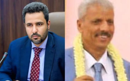 المستشار الرائد اشرف القطيبي يهنئ  الاخ مراد الحالمي بتعيينه محافظًا لمحافظة لحج ويشيد بجهود المحافظ السابق اللواء التركي