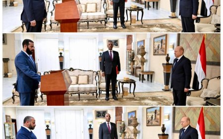 محافظو محافظات لحج وأبين والضالع يؤدون اليمين الدستورية أمام رئيس مجلس القيادة الرئاسي