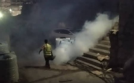 استمرار حملة الرش الضبابي لمكافحة البعوض بمديرية صيرة بالعاصمة عدن