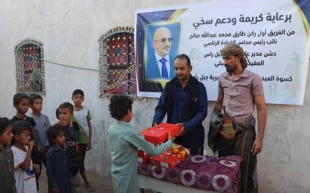 الحديدة.. خلية الأعمال الإنسانية توزع كسوة العيد للأطفال النازحين والأيتام في جبل راس