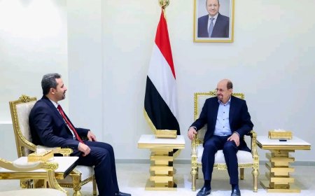 رئيس الوزراء يناقش مع محافظ لحج أولويات النهوض بالمحافظة وتعزيز دورها في دعم الاستقرار