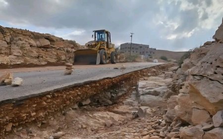 بتوجيهات المحافظ بن الوزير.. تدخل طارئ لإصلاح أضرار السيول في طريق الروضة - ميفعة