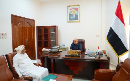 عضو مجلس القيادة محافظ حضرموت يطلع على سير عمل جمارك منفذ الوديعة البري