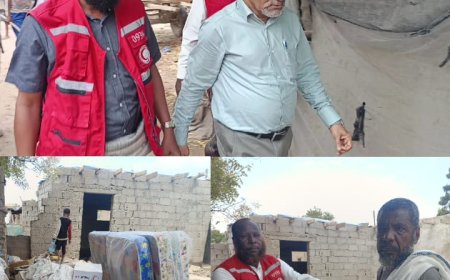 استجابة لنداء الإغاثة.. هلال أحمر أبين يقدم مساعدات إيوائية عاجلة لأسر متضررة من الأمطار في "مدينة الكود"