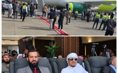 بحضور محافظ أبين ونائب رئيس مجلس إدارة مجموعة القطيبي..استقبال طائرة “المنصورة” المملوكة لطيران عدن في مطار عدن