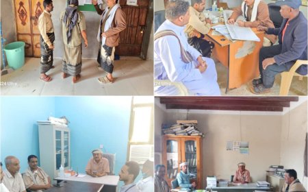 خلال تفقده لسير العمل بعد إجازة عيد الفطر .. مدير عام رضوم يشيد بالانضباط الوظيفي