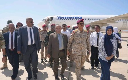 عضو مجلس القيادة محافظ حضرموت يستقبل وفدًا حكوميًا رفيعًا في المكلا