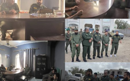 مدير أمن لحج العميد "ناصر الشوحطي" يقوم بجولة مفاجئة إلى شرطة الخضراء ويشيد بجاهزية المركز والتزام الضباط