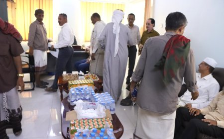 مكتب وزارة الصحة بحضرموت الوادي يقيم جلسة معاودة بعيد الفطر المبارك