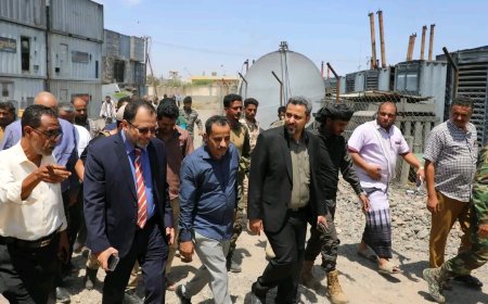 وزير الكهرباء يزور محافظة لحج للاطلاع على أوضاع الكهرباء وتعزيز القدرات التوليدية