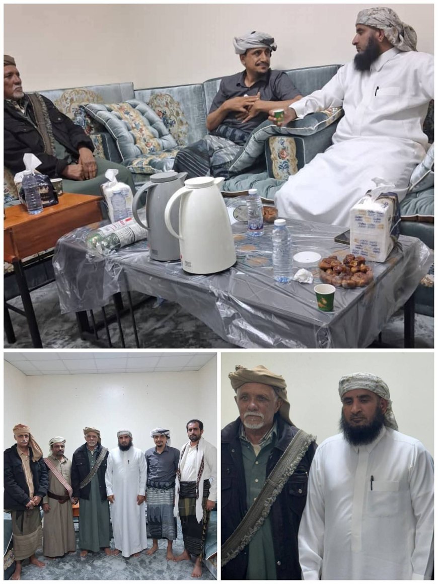 قائد قوات التحالف بشبوة يبحث تعزيز الأمن والتنمية مع مشايخ قبائل آل دحة العوالق