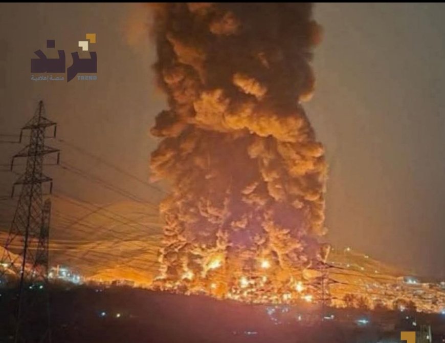 طهران حرائق ضخمة بعد أستهداف خزانات وقود