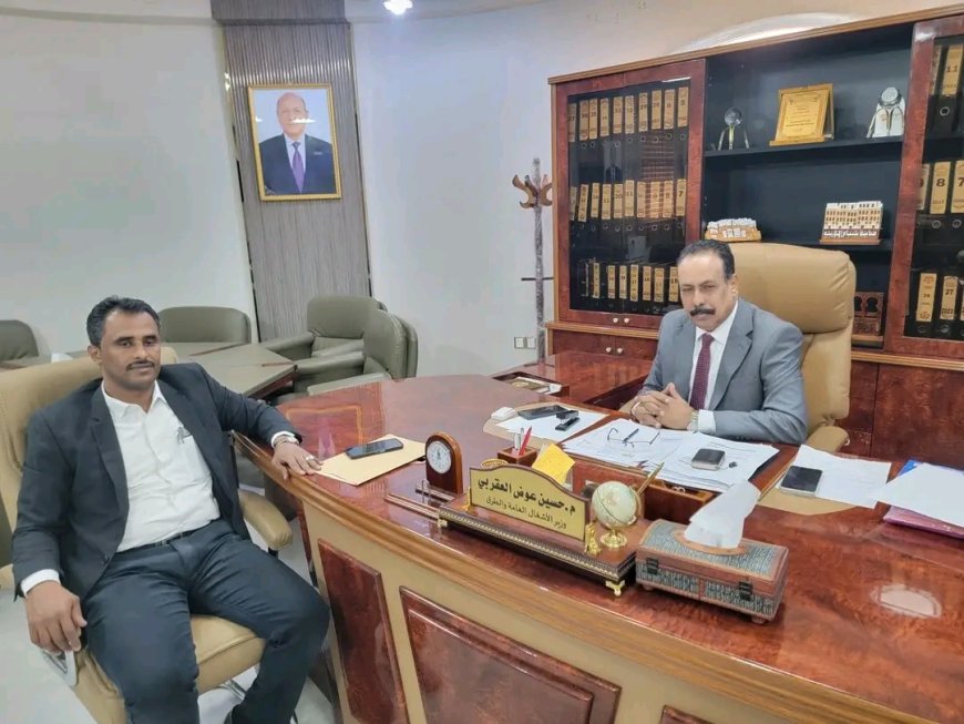 وزير الأشغال العامة والطرق يؤكد دعم الوزارة لقطاع الطرق في محافظة شبوة وفق توجهات مجلس القيادة وخطط الحكومة