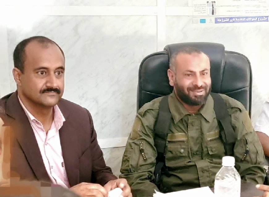 مدير عام مديرية قعطبة بكر الشاعري يهنئ اللواء أحمد قائد القبة بتعيينه محافظاً للضالع