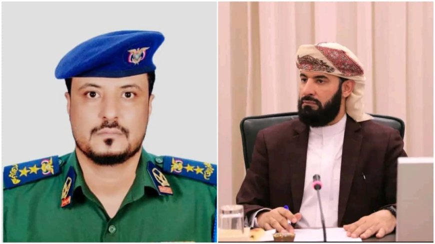 العقيد خالد صالح مهيم يهنئ الدكتور مختار الرباش بمناسبة تعيينه محافظ لمحافظة أبين