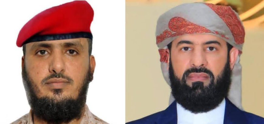 السنيدي قائد قوات الأمن الوطني في أبين يهنئ الدكتور مختار الرباش الهيثمي بمناسبة تعيينه محافظًا للمحافظة