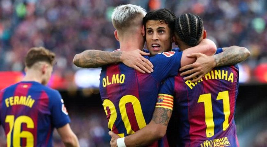 خماسية كتالونية تقود برشلونة لتوسيع الفارق مع ريال مدريد في صدارة الليغا