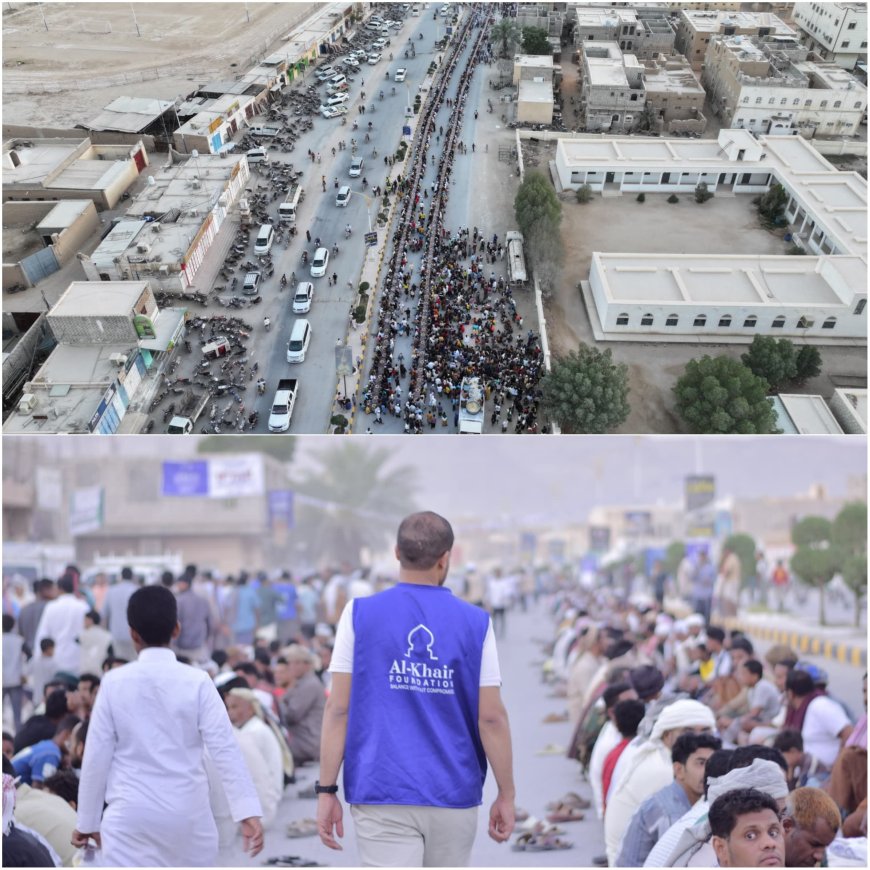 مؤسسة "الخير" تختتم مشروع الإفطارات الرمضانية على موائدها في تعز والمكلا وتريم