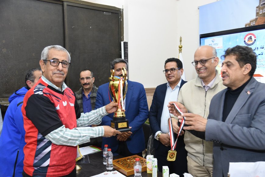 الاديمي يحرز المركز الأول في تنس الطاولة بالقاهرة