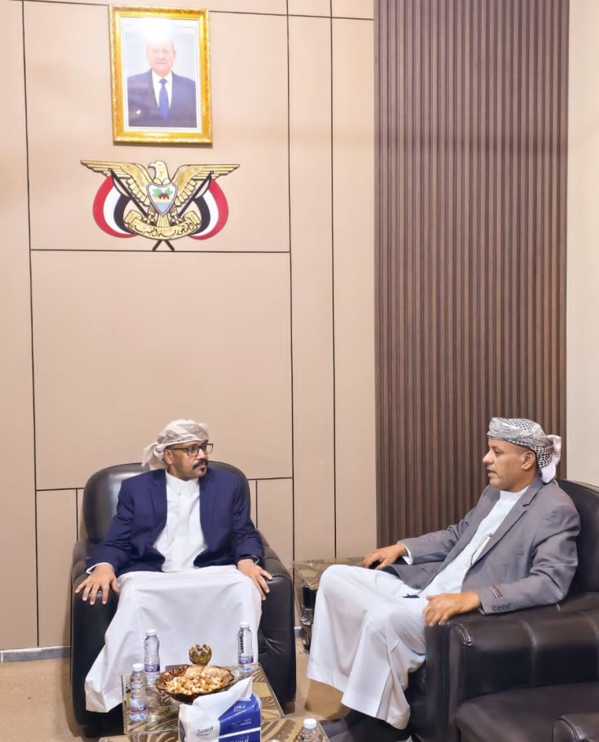 مدير عام مصلحة شؤون القبائل بوادي وصحراء حضرموت يبحث مع مدير عام مديرية سيئون سبل التعاون المشترك