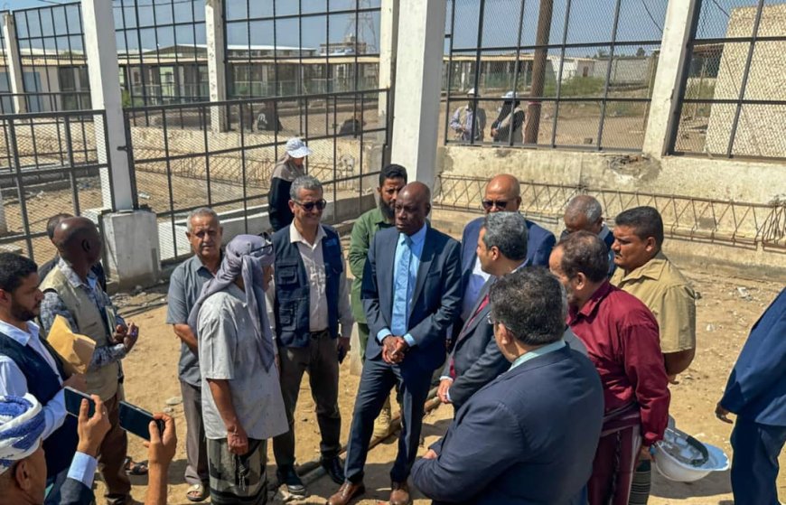 محافظ لحج الحالمي ووكيل وزارة الزراعة ووفد من منظمة الاغذية والزراعة الفاو يطلعون على مشاريع تنموية زراعية بالمحافظة